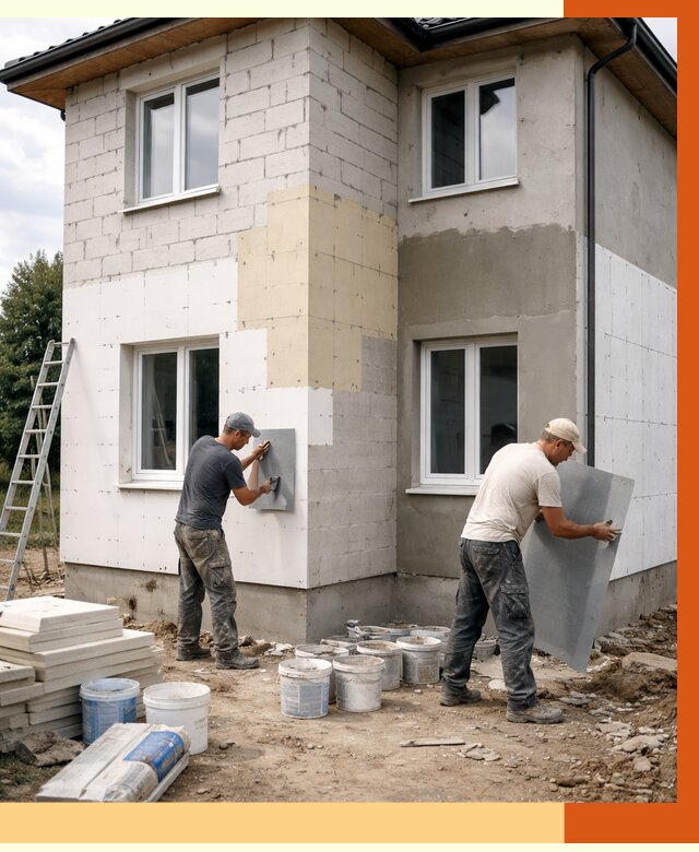 Утепление дома из газобетона в Устях-Илимске от 4368 руб./м² — заказать у ТепломастерСть