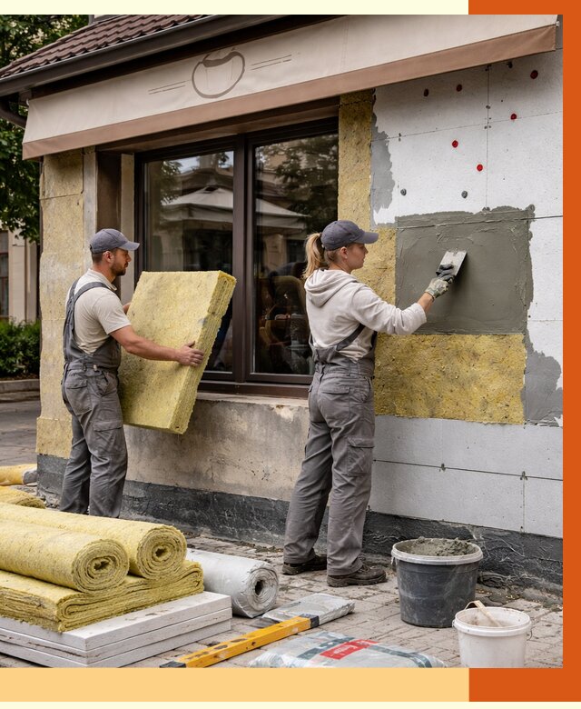 Утепление кафе в Устях-Илимске от 4368 руб/м2 — комплексно под ключ | ТепломастерСть